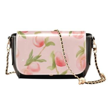 Imagem de GAIGEO Bolsa tiracolo feminina de couro outono com zíper, bolsas de couro para mulheres, Verde rosa pêssego em rosa - 3, One Size