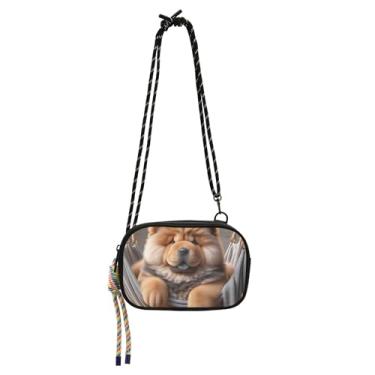Imagem de TSENQUE Bolsas transversais pequenas bolsas femininas para telefone com alça Mini bolsa de ombro fofa para cachorro Chow Chow Chow Cachorro Viagem Pequena