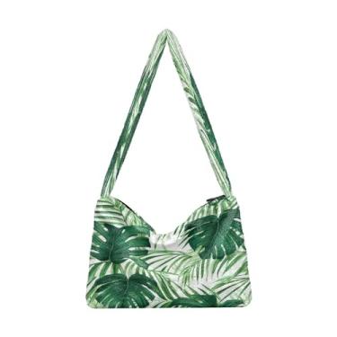 Imagem de GAIGEO Bolsas de ombro femininas com folhas de palmeira tropicais verdes, bolsa transversal para mulheres, bolsa feminina para uso ao ar livre, Folhas de palmeira tropical Green Monstera - 4, One Size