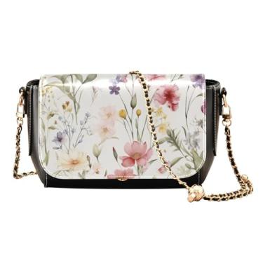 Imagem de Pink Roses by Milan Bolsas de ombro femininas, bolsas transversais de verão para mulheres, Aquarela de flores silvestres - 3, One Size