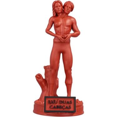 Imagem de Estátua Exu Duas Cabeças Umbanda Candomblé (Cor Sanguis Obscurus)