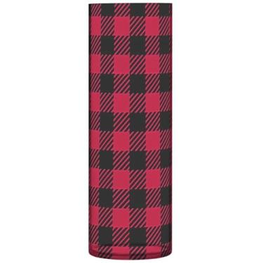 Imagem de Lenhador rubi búfalo xadrez cilindro vasos de flores para centros de mesa vaso de flores alto plástico personalizado exclusivo decoração de flores modernas, 30 cm x 9,9 cm