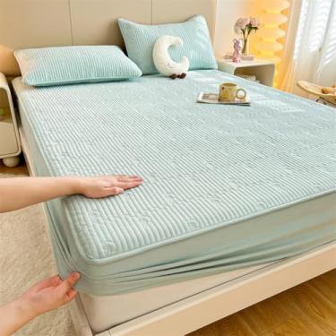 Imagem de Capa de colchão, lençóis de cama com elástico, capa protetora de colchão macio, sem rugas, não desbota, respirável, totalmente elástico, para quartos principais e de hóspedes - Tipo 02||90 x 200 cm