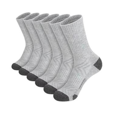 Imagem de Meias Masculinas De Cano Médio, 6 Pares, Tecido Sólido, Confortáveis, 