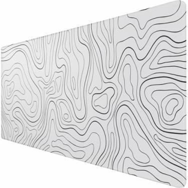 Imagem de Mouse pad para jogos, grande com base de borracha antiderrapante, mouse à prova d'água com bordas costuradas, tapete de mouse longo para computador XXL para jogadores, escritório e casa, 80 cm x 40 cm