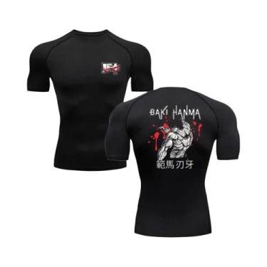 Imagem de Camiseta De Fitness Masculina Anime Baki Hanma Para Academia MMA Boxe 