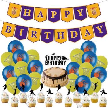 Imagem de Kit de balão de basquete 34 unidades de balões de látex com banner - y