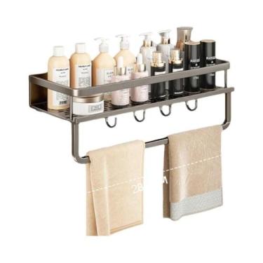 Imagem de Prateleira De Canto Amarela E Branca Para Banheiro, Organizador De Sha