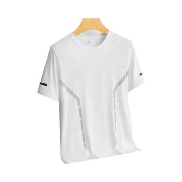 Imagem de Camiseta De Corrida Masculina De Verão Em Seda Gelada, Secagem Rápida,