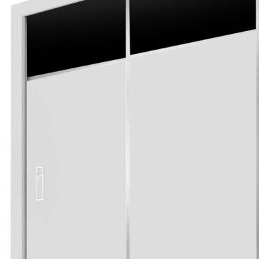 Imagem de Guarda Roupa Casal 3 Portas De Correr Lotse Carioca Móveis Flex Color Branco/preto