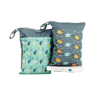 Imagem de Conjunto De 2 Bolsas Impermeáveis Para Fraldas De Bebê 30x40cm, Bolsa 