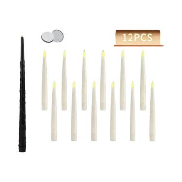 Imagem de 12 Velas LED Flutuantes Mágicas Com Luz Quente Piscante, Decoração De 