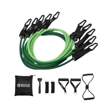 Imagem de Kit Tubing PREMIUM EXTREME Elástico Extensor Carga Máxima 12 Peças Bravus Sport