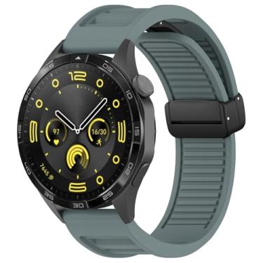 Imagem de SRDRK Tiras de 22 mm para huawei gt3 se/relógio 4pro silicone fivela magnética banda para huawei relógio gt2 3 4 gt3 pro 46mm pulseira de pulseira(Rock blue,GT4 46mm)