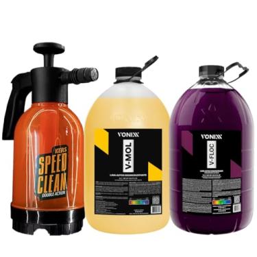 Imagem de Kit Lavagem Automotiva V-floc 5l e V-mol 5l com Pulverizador Speed Clean Kers 2lts