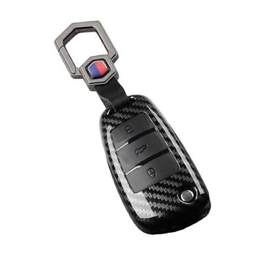 Imagem de Capa de chave de carro de fibra de carbono compatível com Audi A1 A3 A4 8P 8L 8V A5 B6 B7 A6 A7 C5 C6 Q3 Q5 Q7 4F S3 S4 S6 RS3 TT Chaveiro(Carbon SetC)