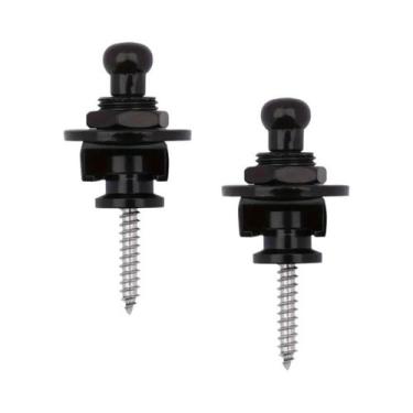 Imagem de Guitarra Premium Em Liga Dourada E Preta Com Correia De Trava 2 Peças 