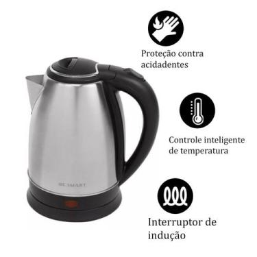 Imagem de Chaleira Elétrica Be Smart 1,8 Litros Inox 1500 Watts Chá Café Leite Q