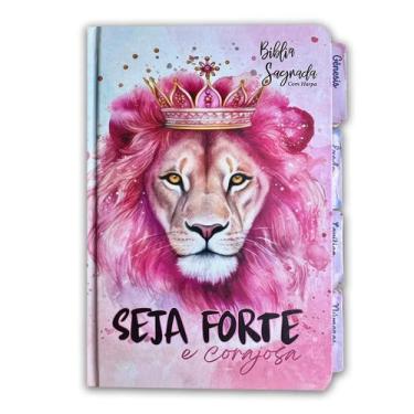 Imagem de Bíblia Sagrada Evangélica Com Índice Abas Adesivas Feminina Seja Forte