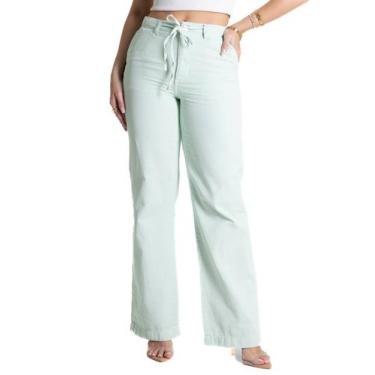 Imagem de Calça Sarja Sawary Wide Leg - 281778 - Verde 38, Verde, 38