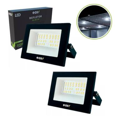 Imagem de 2X Kit 2 Refletor Led 50W 6500K Branco Frio - Easy Cor Da Ca