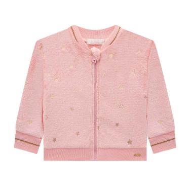 Imagem de Jaqueta Infantil Menina Rosa Soft Estrelas Douradas Kukiê-Feminino