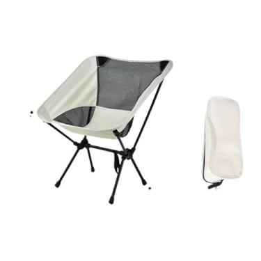 Imagem de Cadeira de acampamento dobrável leve, cadeira removível para piquenique e pesca, portátil ao ar livre, cadeiras de praia, itens domésticos (branca)