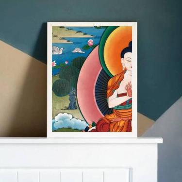 Imagem de Quadro Decorativo Fotografia Buda Colorido 45X34Cm