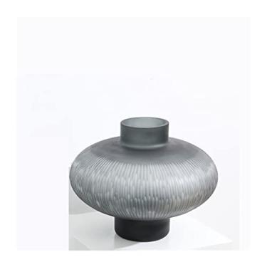 Imagem de x3anggyt5 Vaso de flores nórdico criativo retrô leve luxo vaso de vidro de alta qualidade, arranjo de flores para sala de estar, decoração de hotel macia à base de água, decoração de casa (pequeno)