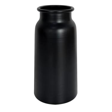 Imagem de Vaso de flores de metal para decoração de casa (preto fosco)