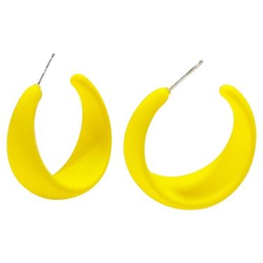 Imagem de RofYof Brincos de argola redondos pequenos de acrílico para mulheres, argolas abertas, leves, cor doce, brincos de argola grossa, joias para presente, Small, Acrílico, Sem pedra preciosa