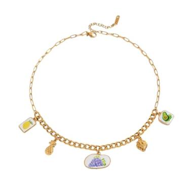 Imagem de Colar com pingente de sol, estrela-do-mar, pérola, coração, tartaruga, sol, dopamina, aço inoxidável, clavícula, joia banhada a ouro