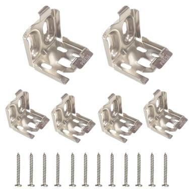 Imagem de YingEnter Suportes para persianas, 6 peças de mini suportes para persianas de janela de 3,8 cm, prata