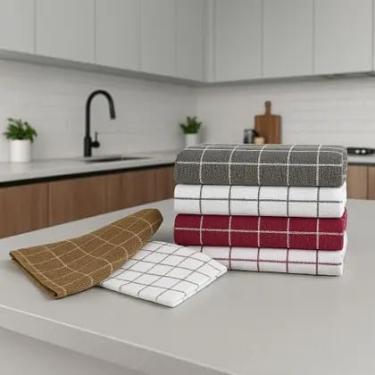 Imagem de Kit Pano de Prato Copa Atoalhado Felpudo Teka Chef Premium – Alta Absorção, Secagem Rápida, Ideal para Cozinha – Kit com 2 ou 6 Unidades (6)