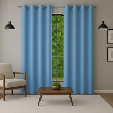 Imagem de Cortina 3,00 x 2,50 - Decoração Quarto, Sala, Escritório Janela Inteira com Ótimo Caimento (AZUL BEBE)