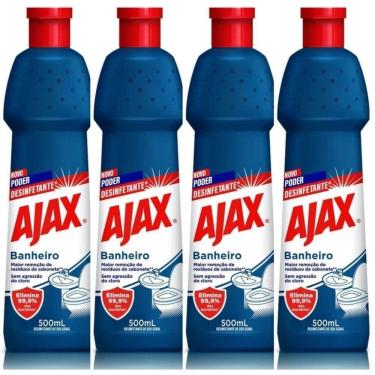 Imagem de Kit 4 Desinfetante De Uso Geral Ajax Especialista Banheiro 500ml