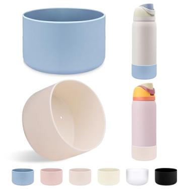 Imagem de LUCKINEE 2 peças de base de silicone para bota Owala FreeSip Twist and Flip Flask 1,134 g e Hydro Flask boca larga 907 g 1,134 g e mais garrafas com diâmetro inferior de 8,8 a 9,3 cm