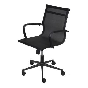 Imagem de Cadeira De Escritório Eames Dark Esteirinha Baixa Tela - Preta