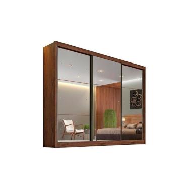Imagem de Guarda Roupa Casal 3 Portas de Correr e 6 Gavetas c/ Espelho Passion/Atlanta Cumaru - Novo Horizonte