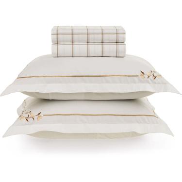 Imagem de Jogo de Cama Karsten Anabel 200 Fios 4 Peças Queen Branco