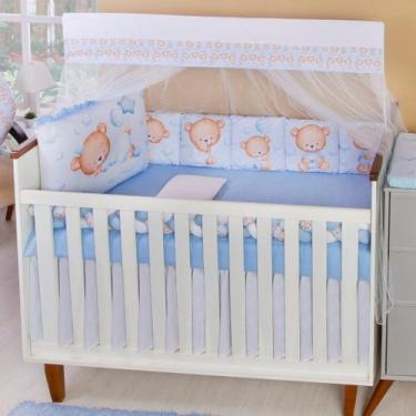 Imagem de Kit Berço Americano 13 peças para Enxoval Bebe Menino - Carinha de Anj