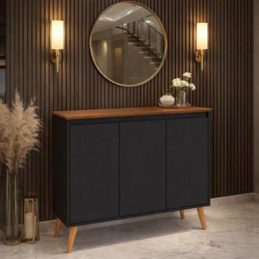 Imagem de Armário Buffet Aparador Cantinho do Café 3 Portas Ellen Pés Palito Ret