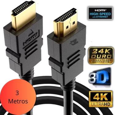 Imagem de Cabo Hdmi Nylon 20 Alta Velocidade Ultra Hd 4K Resistente