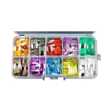 Imagem de Conjunto De Mini Fusíveis Para Carro 100 Peças 2A-35A Com Caixa De Arm