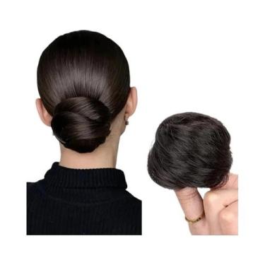 Imagem de Peruca De Coque Desgrenhado Volumoso Com Faixa De Cabelo, Cabelo Sinté