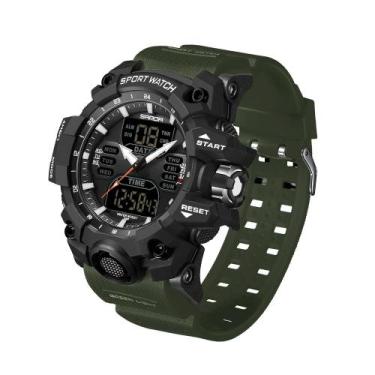 Imagem de Relógio masculino de quartzo esportivo impermeável digital - Sanda, Ex