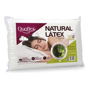 Imagem de Travesseiro Natural Látex Flocos 50x70cm Macio Com Suporte - Duoflex