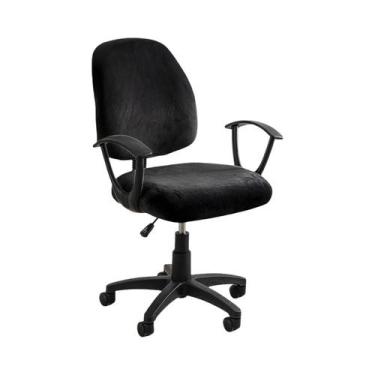 Imagem de Capa De Cadeira De Escritório Em Veludo Elástico Rotativa Universal 2 