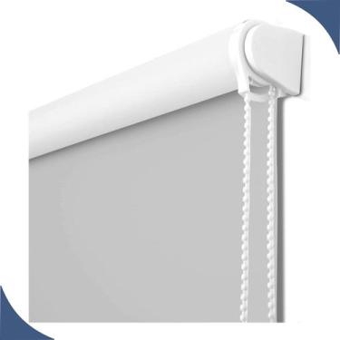 Imagem de Persiana Cortina Rolo Tecido Blackout Liso Cinza 1,80m X 1,40m - Sala 