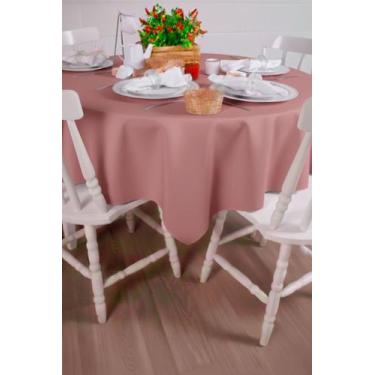 Imagem de Toalha de Mesa Redonda para Buffet em Oxford Rosa Envelhecido Rosé, 3,